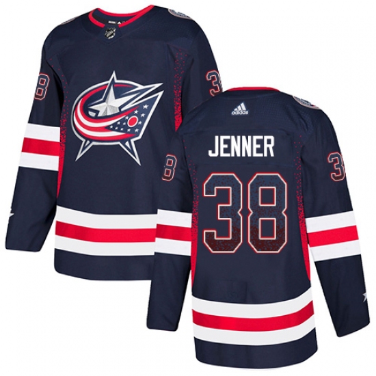 Men's Adidas Columbus Blue Jackets 38 Boone Jenner Authentic Navy Blue