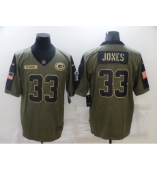 Men's Green Bay Packers #33 Aaron Jones Nike Olive 2021 Salute To Service Limited Player Jersey