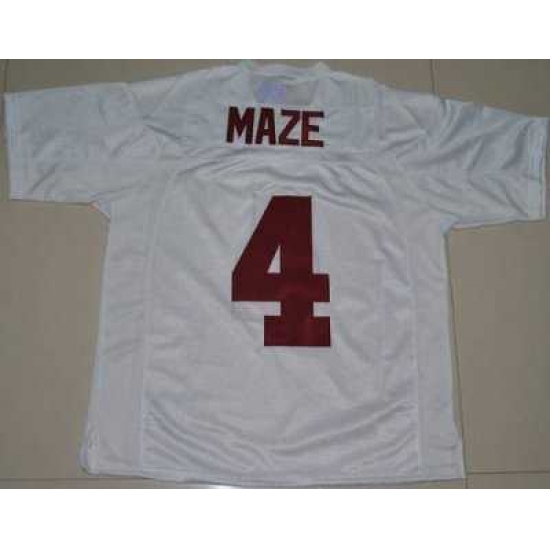 Crimson Tide #4 Marquis Maze White Embroidered NCAA Jersey,cheap ...