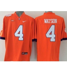 Clemson Tigers #4 Deshaun Watson Orange Limited Stitched NCAA Jersey