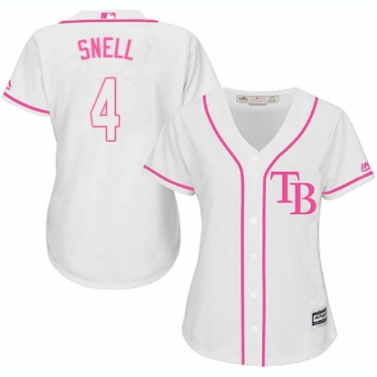 Women's Majestic Tampa Bay Rays #4 Blake Snell Replica ...