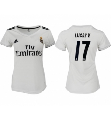 2018-19 Real Madrid 17 LUCAS V. Home Women Soccer Jersey