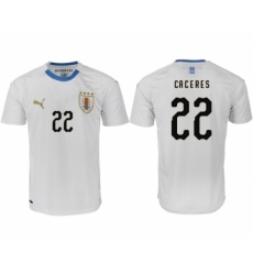 Uruguay 22 CACERES Away 2018 FIFA World Cup Thailand Soccer Jersey