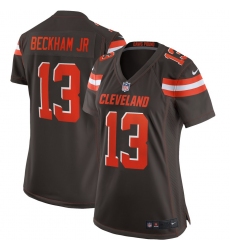Women's Cleveland Browns #13 Odell Beckham Jr Nike Brown Game Jersey
