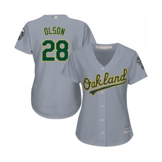 Women's Oakland Athletics #28 Matt Olson Replica Grey Road ...