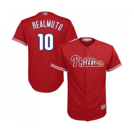 Youth Philadelphia Phillies #10 J. T. Realmuto Replica Red ...