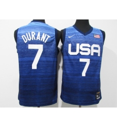 Men's Brooklyn Nets #7 Kevin Durant Blue USA Basketball Tokyo Olympics 2021 Jersey