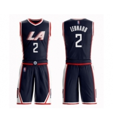 Youth Los Angeles Clippers #2 Kawhi Leonard Swingman Navy Blue Basketball Suit Jersey - City Edition