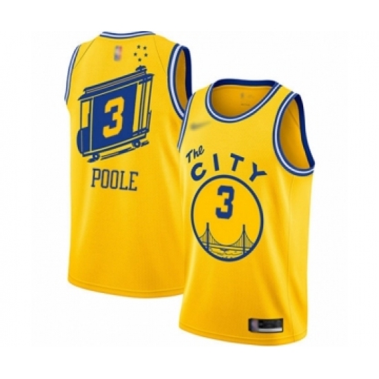 Men\'s Golden State Warriors #3 Jordan Poole Authentic Gold Hardwood ...