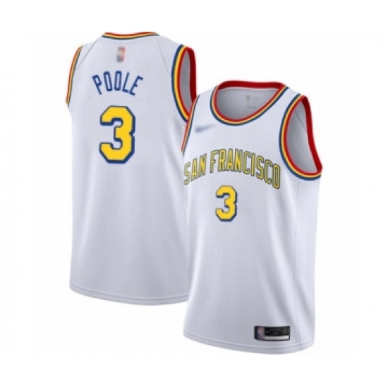 Men\'s Golden State Warriors #3 Jordan Poole Authentic White Hardwood ...