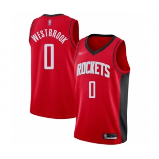 Youth Houston Rockets #0 Russell Westbrook Swingman Red Finished