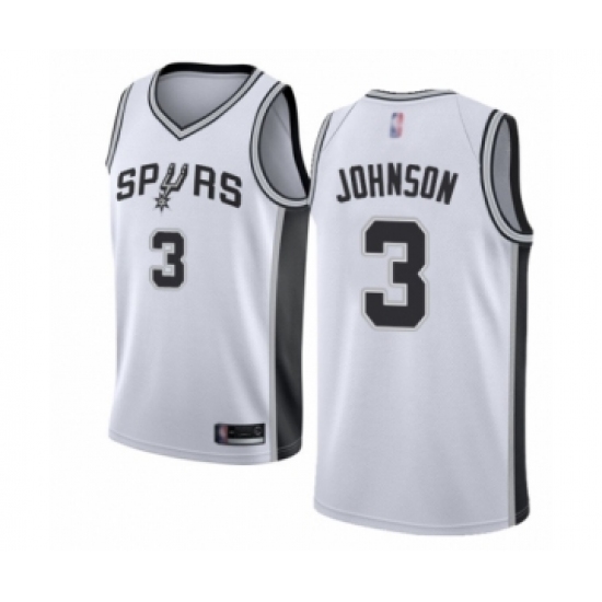 Youth San Antonio Spurs #3 Keldon Johnson Swingman White Basketball Jersey - Association Edition ...