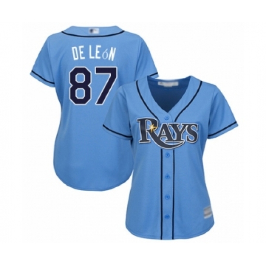 Women's Tampa Bay Rays #87 Jose De Leon Authentic Light ...