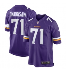 Men's Minnesota Vikings #71 Christian Darrisaw Nike Purple 2021 NFL Draft First Round Pick Game Jersey