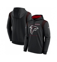 Men's Atlanta Falcons 2021 Black Sideline Logo Performance Pullover Hoodie