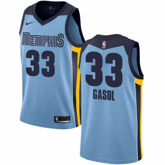 Youth Nike Memphis Grizzlies 33 Marc Gasol Authentic Light Blue NBA