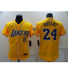 Men's Los Angeles Lakers #24 Kobe Bryant Yellow Elite Jersey