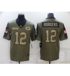 Men's Green Bay Packers #12 Aaron Rodgers Nike Camo 2021 Salute To Service Limited Player Jersey