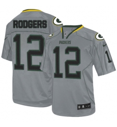 Men's Nike Green Bay Packers #12 Aaron Rodgers Elite Lights Out Grey NFL Jersey