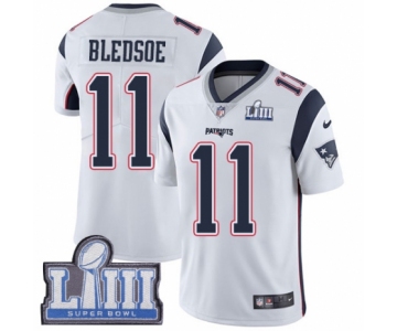 Men's Nike New England Patriots #11 Drew Bledsoe White Vapor ...