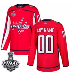 Men's Adidas Washington Capitals Customized Premier Red Home 2018 Stanley Cup Final NHL Jersey