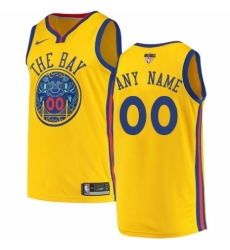 Men's Nike Golden State Warriors Customized Swingman Gold 2018 NBA Finals Bound NBA Jersey - City Edition