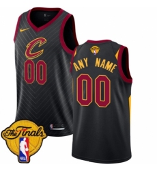 Youth Nike Cleveland Cavaliers Customized Authentic Black 2018 NBA Finals Bound NBA Jersey Statement Edition