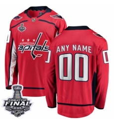 Youth Washington Capitals Customized Fanatics Branded Red Home Breakaway 2018 Stanley Cup Final NHL Jersey