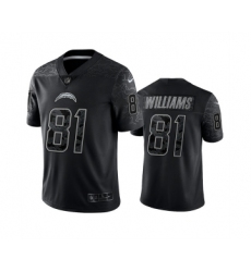 Men's Los Angeles Chargers #81 Mike Williams Black Reflective Limited Stitched Football Jersey