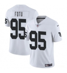 Men's Las Vegas Raiders #95 Leki Fotu White 2025 Vapor Football Stitched Jersey