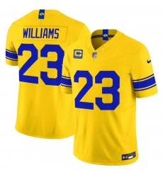 Men's Los Angeles Rams #23 Kyren Williams Yellow 2026 F.U.S.E. With 4- Star C Vapor Limited Football Stitched Jersey