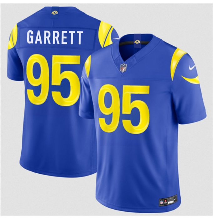 Men's Los Angeles Rams #95 Myles Garrett Royal 2026 Draft F.U.S.E. Vapor Limited Football Stitched Jersey