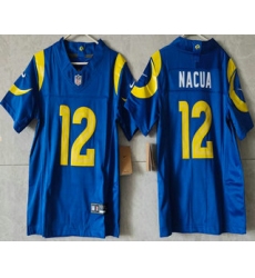 Women's Los Angeles Rams #12 Puka Nacua Limited Blue FUSE Vapor Jersey