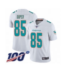 Men's Miami Dolphins #85 Mark Duper White Vapor Untouchable Limited Player 100th Season Football Jersey