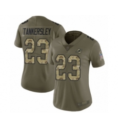 Women's Miami Dolphins #23 Cordrea Tankersley Limited Olive Camo 2017 Salute to Service Football Jersey