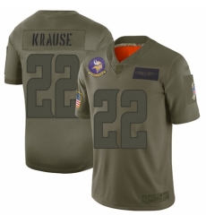 Men's Minnesota Vikings #22 Paul Krause Limited Camo 2019 Salute to Service Football Jersey