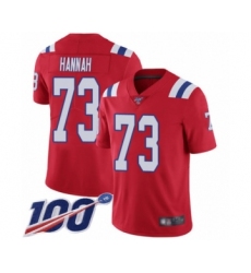 Men's New England Patriots #73 John Hannah Red Alternate Vapor Untouchable Limited Player 100th Season Football Jersey