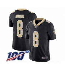 Men's New Orleans Saints #8 Archie Manning Black Team Color Vapor Untouchable Limited Player 100th Season Football Jersey