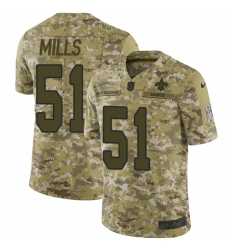 Men's Nike New Orleans Saints #51 Sam Mills Limited Camo 2018 Salute to Service NFL Jersey