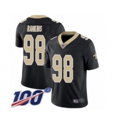 Men's New Orleans Saints #98 Sheldon Rankins Black Team Color Vapor Untouchable Limited Player 100th Season Football Jersey
