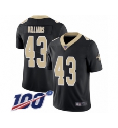 Men's New Orleans Saints #43 Marcus Williams Black Team Color Vapor Untouchable Limited Player 100th Season Football Jersey