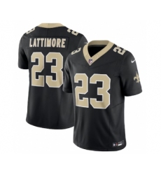 Men's Nike New Orleans Saints #23 Marshon Lattimore Black 2023 F.U.S.E. Vapor Untouchable Limited Football Stitched Jersey