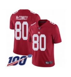 Men's New York Giants #80 Phil McConkey Red Limited Red Inverted Legend 100th Season Football Jersey