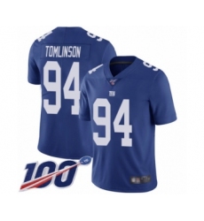 Men's New York Giants #94 Dalvin Tomlinson Royal Blue Team Color Vapor Untouchable Limited Player 100th Season Football Jersey