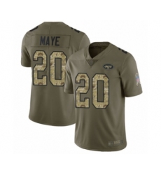 Youth New York Jets #20 Marcus Maye Limited Olive Camo 2017 Salute to Service Football Jersey