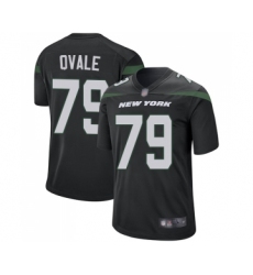 Men's New York Jets #79 Brent Qvale Game Black Alternate Football Jersey
