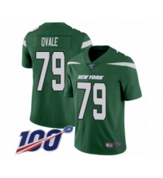 Men's New York Jets #79 Brent Qvale Green Team Color Vapor Untouchable Limited Player 100th Season Football Jersey
