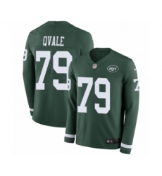 Youth Nike New York Jets #79 Brent Qvale Limited Green Therma Long Sleeve NFL Jersey