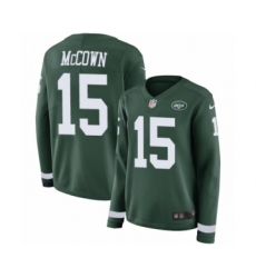 Women's Nike New York Jets #15 Josh McCown Limited Green Therma Long Sleeve NFL Jersey