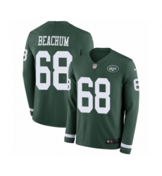 Youth Nike New York Jets #68 Kelvin Beachum Limited Green Therma Long Sleeve NFL Jersey